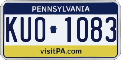 PA license plate KUO1083