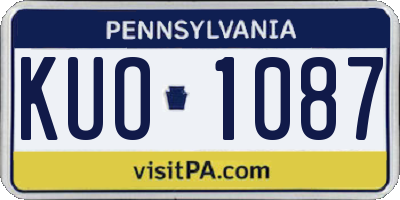 PA license plate KUO1087