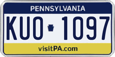 PA license plate KUO1097