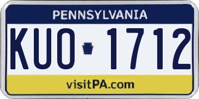 PA license plate KUO1712