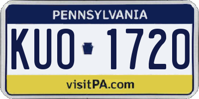 PA license plate KUO1720
