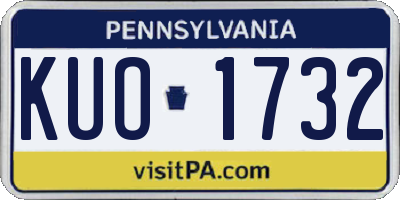 PA license plate KUO1732