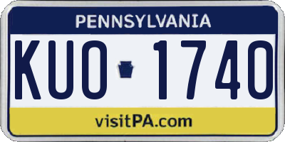 PA license plate KUO1740