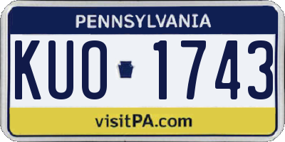 PA license plate KUO1743