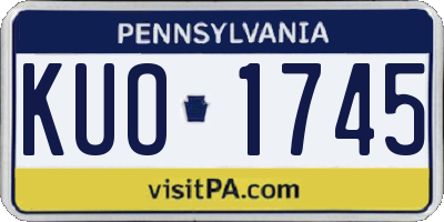 PA license plate KUO1745
