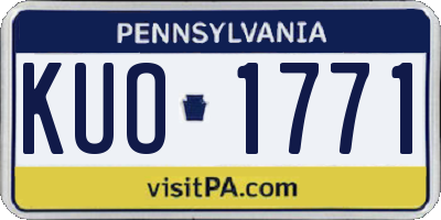 PA license plate KUO1771