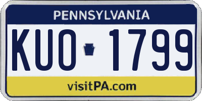 PA license plate KUO1799