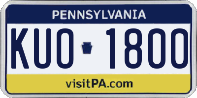 PA license plate KUO1800