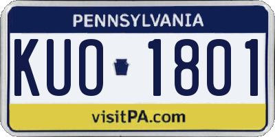 PA license plate KUO1801
