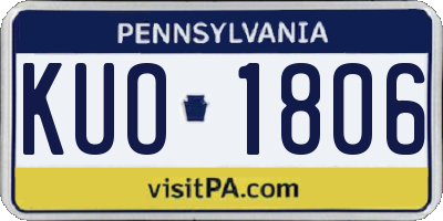 PA license plate KUO1806