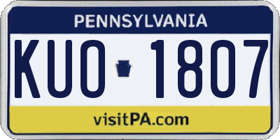 PA license plate KUO1807