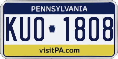 PA license plate KUO1808