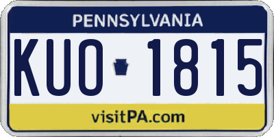 PA license plate KUO1815