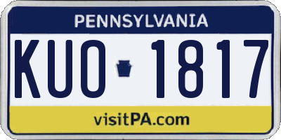 PA license plate KUO1817