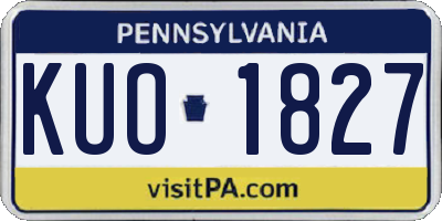 PA license plate KUO1827