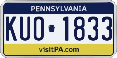 PA license plate KUO1833