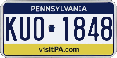 PA license plate KUO1848