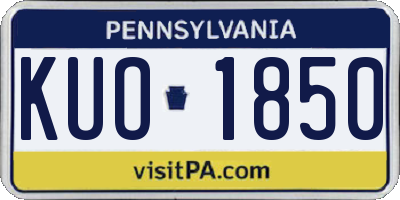 PA license plate KUO1850