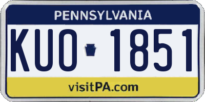 PA license plate KUO1851