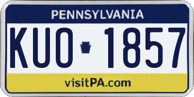 PA license plate KUO1857