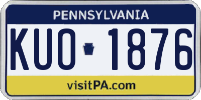 PA license plate KUO1876