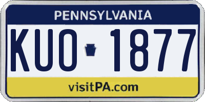 PA license plate KUO1877