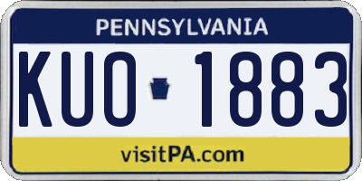 PA license plate KUO1883