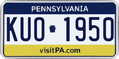 PA license plate KUO1950