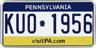 PA license plate KUO1956