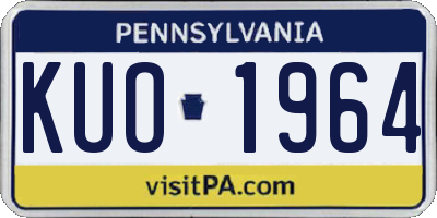 PA license plate KUO1964