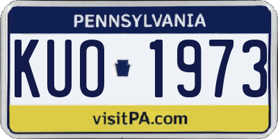 PA license plate KUO1973