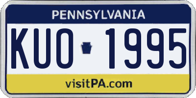 PA license plate KUO1995