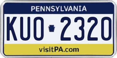 PA license plate KUO2320