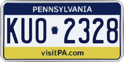 PA license plate KUO2328