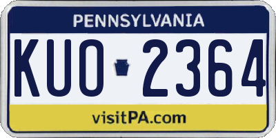 PA license plate KUO2364