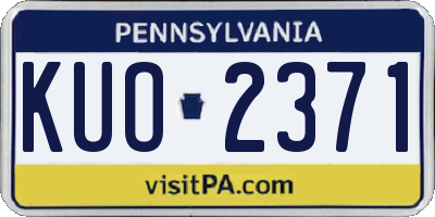 PA license plate KUO2371