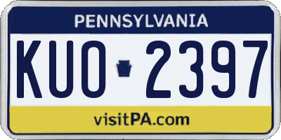PA license plate KUO2397