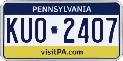 PA license plate KUO2407