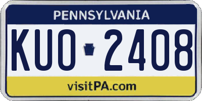 PA license plate KUO2408