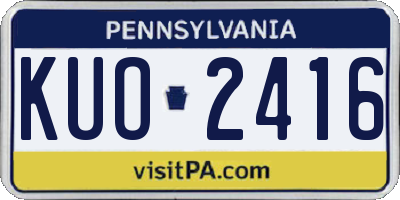 PA license plate KUO2416