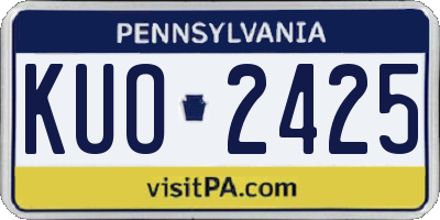 PA license plate KUO2425