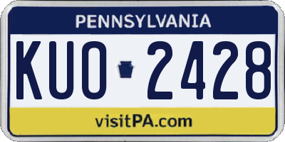 PA license plate KUO2428