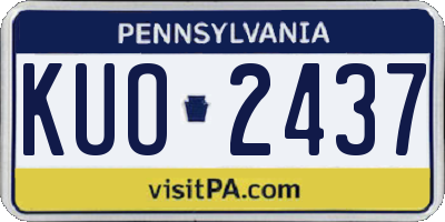 PA license plate KUO2437