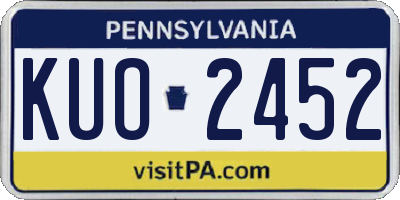 PA license plate KUO2452