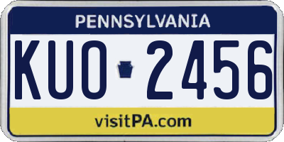 PA license plate KUO2456