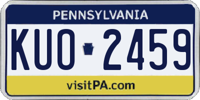 PA license plate KUO2459