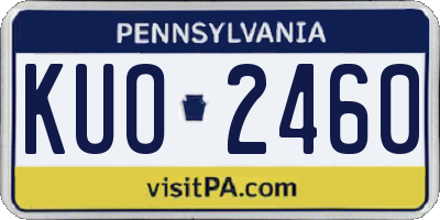 PA license plate KUO2460