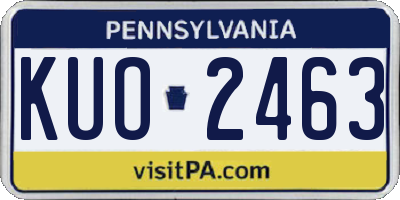 PA license plate KUO2463