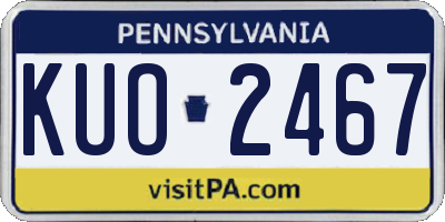 PA license plate KUO2467