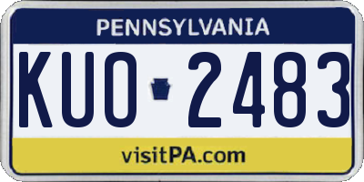 PA license plate KUO2483